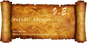 Valló Efraim névjegykártya
